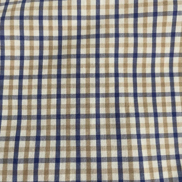 Tommy Hilfiger Ithaca LS Button Down Check Print Dress Shirt Blue Wht Tan Sz 15 - Picture 6 of 12